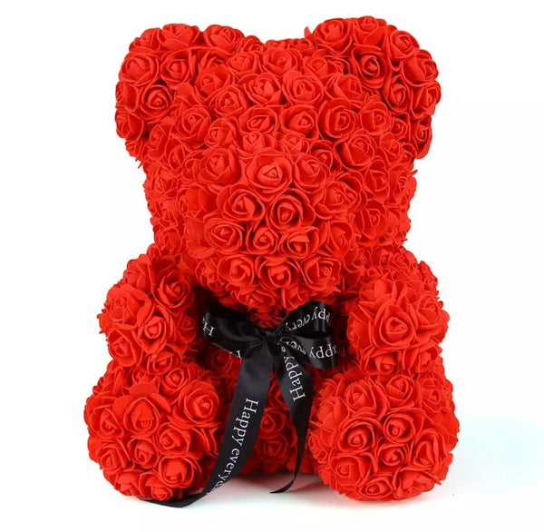 ARTIFICIAL FLOWER TEDDY BEAR HANDMADE ROSE DOLL